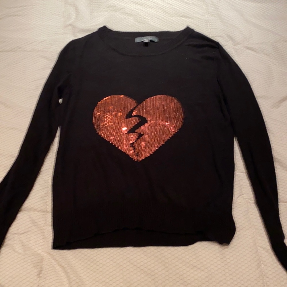 GRAY/Saks Fifth Avenue Sweater w Sequins Heart